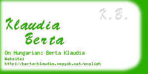 klaudia berta business card